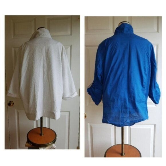 2 Blouse Button Up Down Shirt Blue White Westbound WOMEN'S WOMAN'S XLG - Picture 2 of 8